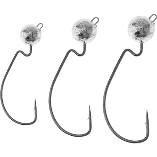 3pcs/lot Carbon Steel Lead Jig Head Crank Fishing Hook 3.8g 7.5g 10.5g Support Hard Soft Baits Fishing Tackle