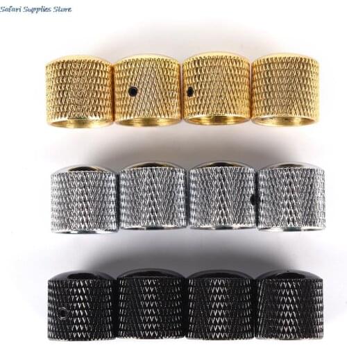 4Pcs Metal Electric Bass Guitar Volume Tone Control Knobs Dome Knobs+Wrench Guitar Parts & Accessories