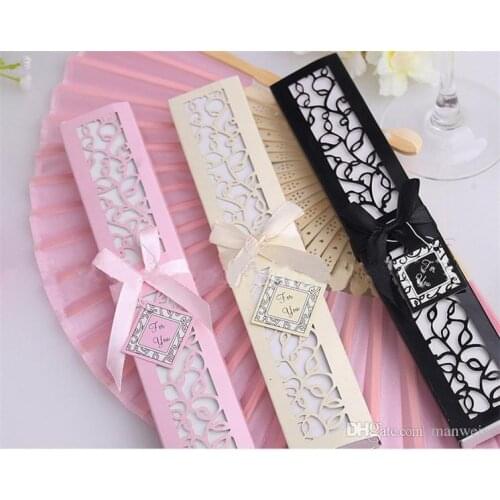 50Pcs Wholesale Mix Color Personalized Printing/Engrave Logo On Ribs Wooden Bamboo Hand Silk Wedding Fans+Gift Box Free Shipping