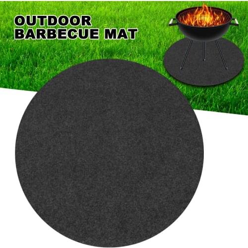 Non-Stick Round Barbecue Grill Mat Circular Barbecue Meat Mat High Temperature Heat Resistant Pad Reusable Outdoor BBQ Tool