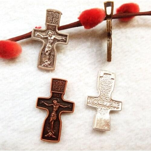 Free shipping 2pcs 32*20mm Church Enamel Russian Orthodox Blessing Cross Cnacn Coxpahn meaning Save and Protect jewelry charms