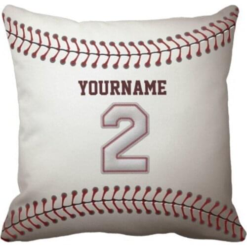 Throw Pillow Cover Cool Legend Number 2 Shortstop Custom Baseball Sports Decorative Pillow Case Home Decor Square 18 x 18Inch P