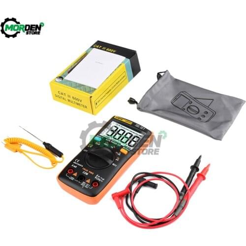 Dropship AN8009 Auto Range Digital Multimeter 9999 Count With Backlight AC/DC Ammeter Voltmeter Ohm Transistor Tester Multimeter