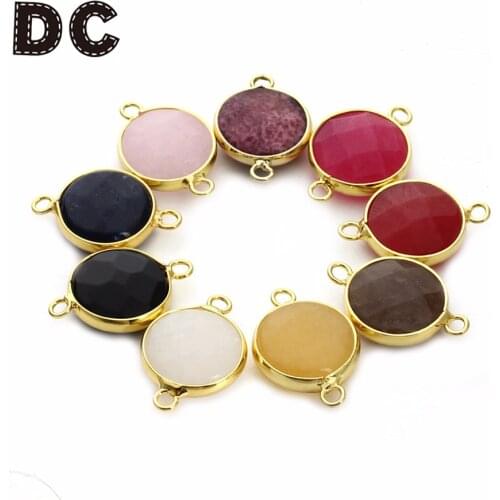 DC Natural Stone Necklace Pendants Druzy Quartz Crystal Bead Bulk Bracelet Necklace Charms Connector For DIY Jewelry Making