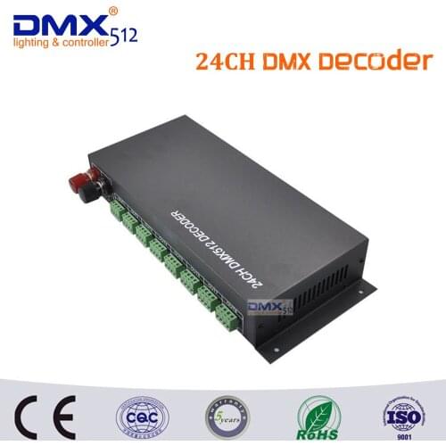 DHL free shipping 24CH led dmx dimmer Controller, 24 channel dmx512 decoder