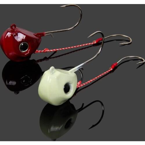 Jig Head Fishing Hooks Lure Barbed Hook Lead Hook Fishing Tackle fishing accessories 3D eyes 60G 80G Glow jig head