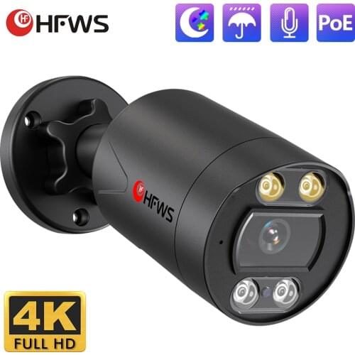 HFWVISION 4K Ip Camera Outdoor 8MP Poe Video Recorder Surveillance Camera Night vision Home Security Camera