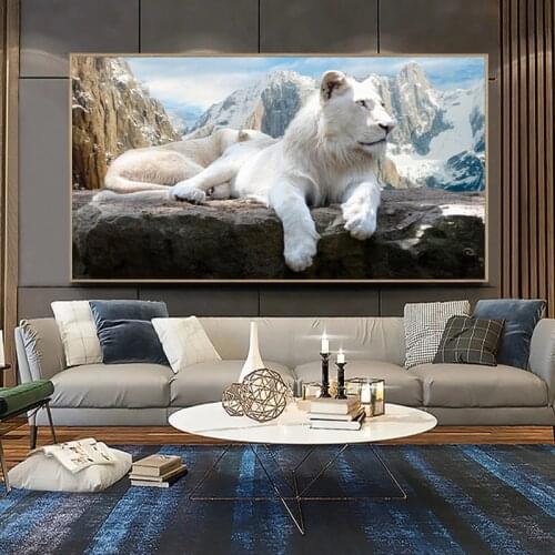 Lying Lion Animal Canvas Painting Posters and Prints Home Decor Wall Art Pictures For Living Room Landscape Indoor Decorations