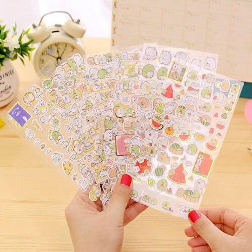 5 Sheets PVC Cartoon Squabby Potato Bear Diary Sticker DIY Scrapbooking Stationery Sticker Pencil Box Album Notebook Decor