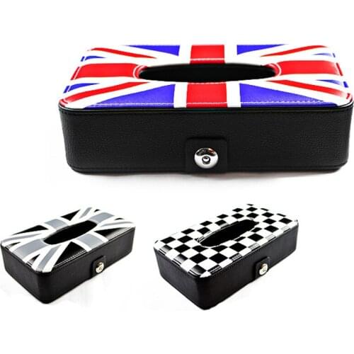 Leather Car Tissue Box Holder Auto Armrest Tissue Box Block Type