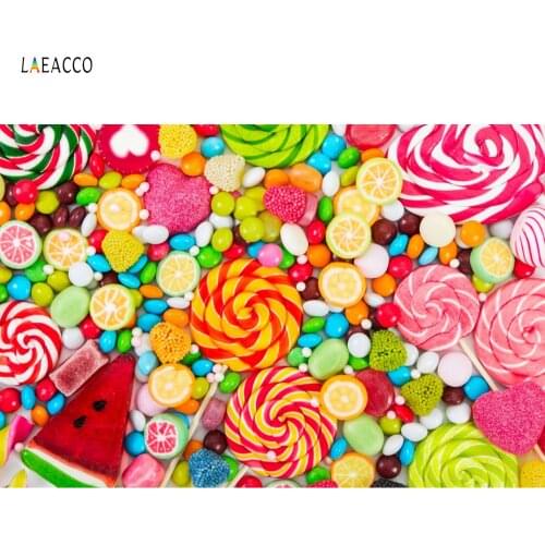 Laeacco Lollipops Colorful Candy Bar Dessert Party Pattern Celebration Portrait Photography Backdrops Backgrounds Photo Studio