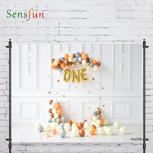 LEVOO Photographic Background Pattern Wall White Balloon Birthday Photo Studio Photocall Printed Shoot Prop Decor Fabric