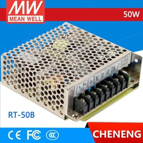 MEAN WELL original RT-50B 50W 5V 4A +12V 2A -12V 0.5A Triple Output Switching Power Supply 3 Channel