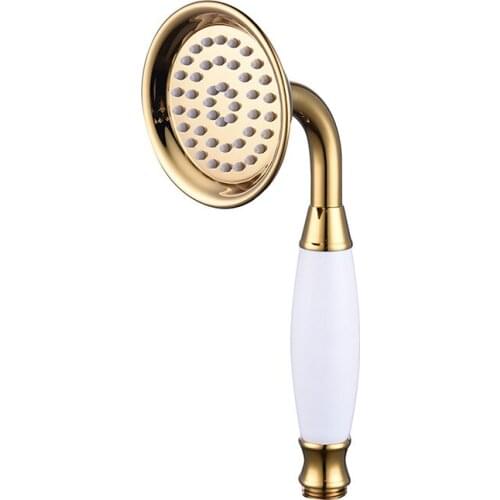 Copper ceramic golden round hand shower shower head small shower shower head hot and cold ciencia