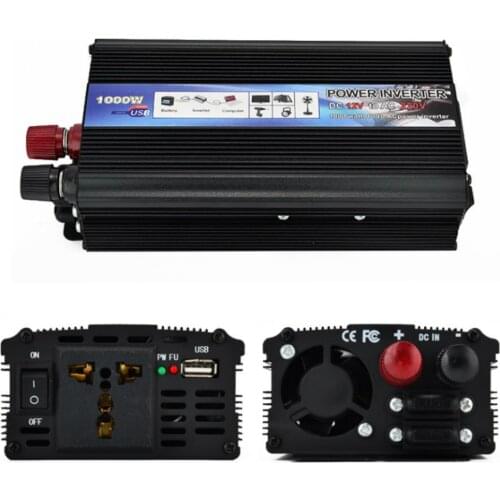 Modified Sine Wave Inverter DC 12/24V to AC 110/220V 1000W with Universal Socket USB Port for Car Solar Power Inverter