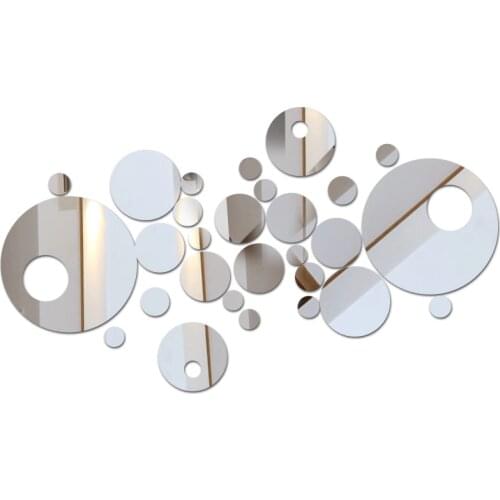Top fashion acrylic mirror surface sticker classic circle pattern home decoration Furniture living room diy wall stickers