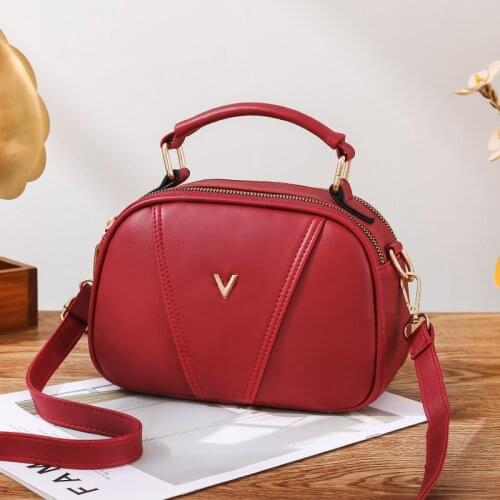 Fashion Women Small Shoulder Bags Solid Color PU Leather Crossbody Messenger Bag Purse Female Round Handbag Pouch