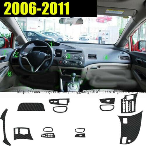 Carbon Fiber Pattern Car Interior DIY Decals Trim for 2006-2011 Honda Civic 13pcs
