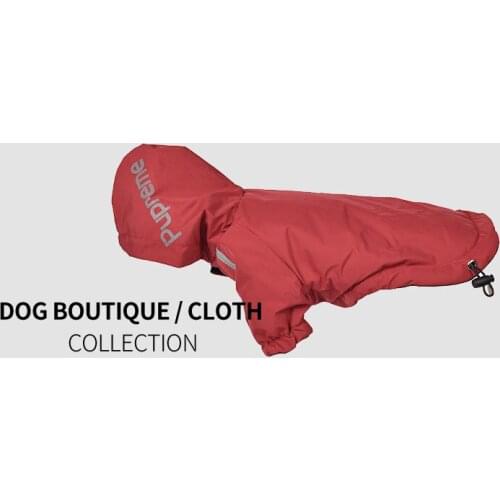Pet Clothing Winter Dog Clothing Plus Velvet Padded Jacket Waterproof Two-legged Hooded Raincoat