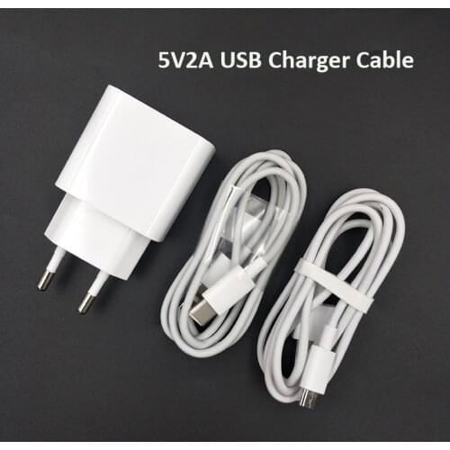 Original Xiaomi 5V2A EU Charger and Micro USB Type C Cable For Redmi 4A 4X 5 5A 5 plus Mi 9 9T CC9 CC9e Mix 2 2S 3 Pocophone F1