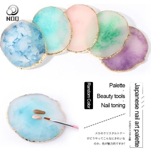 5pcs Nail art palette, electroplated gold, imitation rough, recyclable multi-color Nail display stand