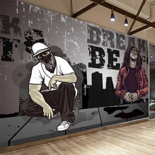 Custom Any Size Mural Wallpaper Retro Street Dance Graffiti Wallpaper Gym KTV Bar Background Wall CreatIve Art Wall Painting 3 D