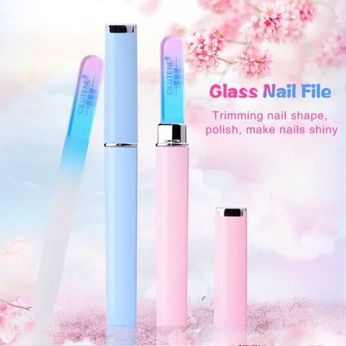 Durable Crystal Glass Nail Files Buffer Manicure Device Fine Nail Art Decoration Sanding Buffer Block Pedicure Nail Tools