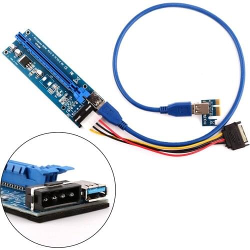 Ubit IN-STOCK 60CM 12pcs PCI-E Express Powered Riser Card Hot Sale 1X to 16X Extender Riser Card 4 Pin USB3.0 Cable For Mining