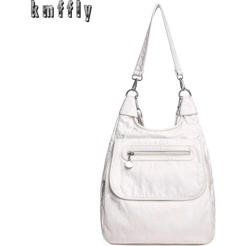 Fashion Multifunctional Ladies Backpack Retro Solid Color Girl Travel Backpack Casual Student School Bag Shoulder Bag Flip Bag