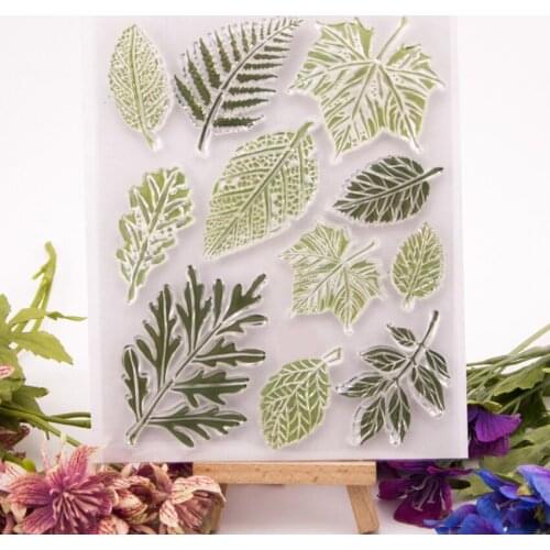 Leaves Rubber Clear Stamp Different Type Leaves Maple Palm Leaves Stamp for Card Making Decoration and Scrapbooking, 14x18cm