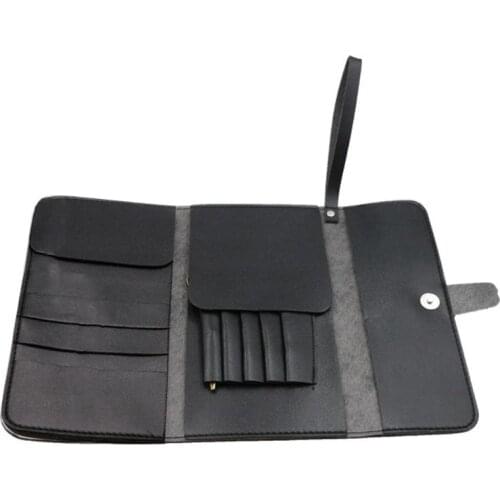 Foldable Hair Scissor Bag PU Leather Scissors Pack Barber Hairdressing Tool Pouch Case