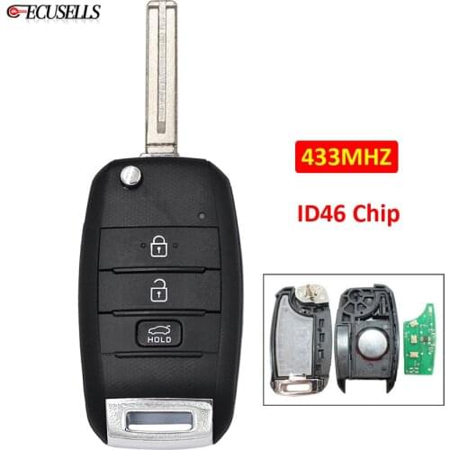 OEM 3 Button Replacement Keyless Remote Smart Car Key 433MHZ 46 Chip For Kia K5 Sorento Sportage 2013 2014 2015 with Uncut Blade