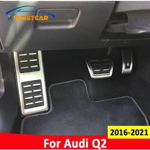 Xburstcar Stainless Steel Auto Gas Brake Footrest Rest Pedal Cover Pad for Audi Q2 2016 - 2021 AT MT LHD Car Pedals Accessories