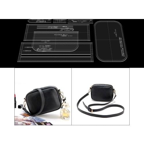 1 Set Leather Handmade Craft Shoulder Bag Sewing Pattern Acrylic Stencil Template Sewing Accessories