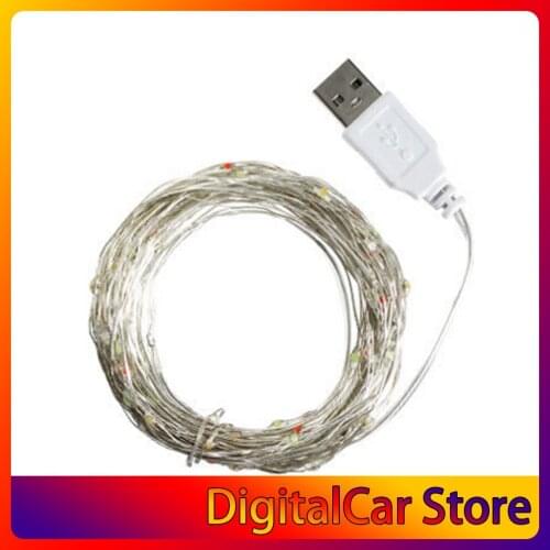 10m 100 Led Holiday Light String Usb With Remote Control Light String Silver Line Light String Christmas Decoration Small Lights