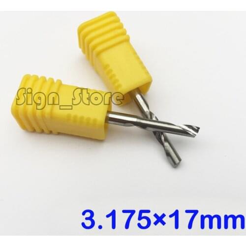 10pcs/lot 3.175mm*17mm Free shipping CNC Tools Carbide Engraving Router Bit Single flute Aluminum End Mill Cutter
