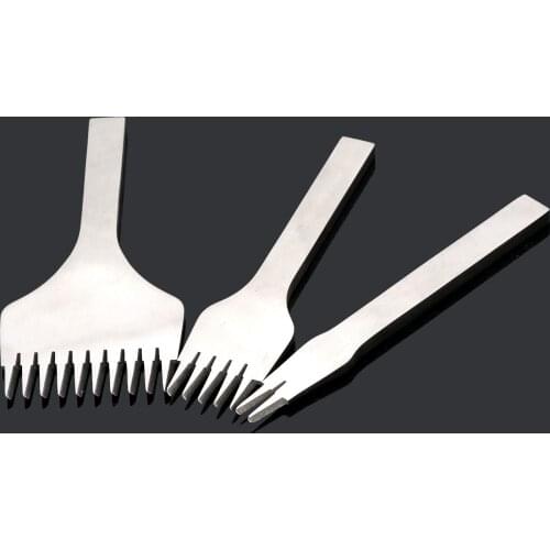 3Pcs/set Useful Leather Hand Craft Hole Punches Tool 2+5+10 Prong Lacing Stitching Punch Kit DIY Leathercraft Punching Tools