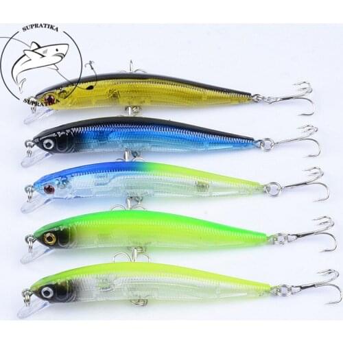 5Pcs/Lot 3D Eyes Swim Fish Fishing Minnow Lure 9.7cm/8.2g Top-Water Artificial Hard Baits Multi Swim Bass Wobbler Fishing Lure
