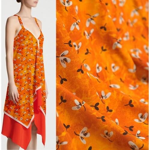 50x111cm printed natural 100% mulberry silk crepe de chine fabric 16mm soft fashion clothing dress shirt fabric for sewing cloth
