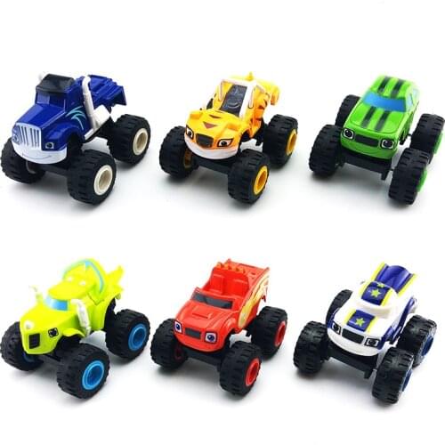 6PCS/Lot Blazed Machines Russia Kid Toys Blaze Miracle Cars Blaze Vehicle Car Toys Truck Vehicles Figure Toys Kids Birthday Gift