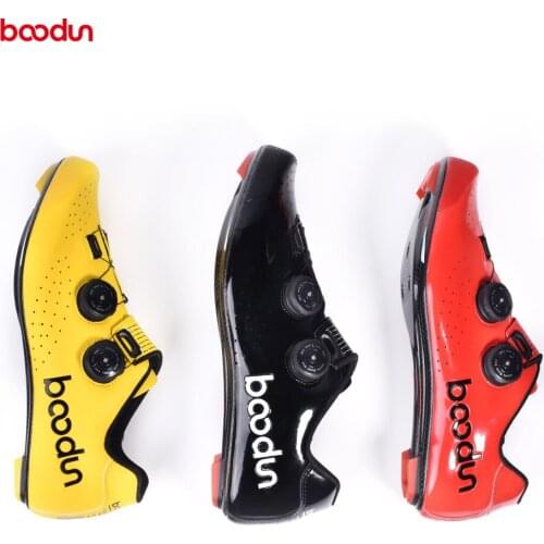 Boodun HOT Road Cycling Shoes Carbon Fiber Self-Locking Ultralight Breathable Wear Non-slip professional Bicycle Racing Shoes