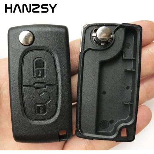 2 Buttons Remote Key Case For Peugeot 107 407 207 307 307 308 For Citroen C2 C5 C6 C8 Flip Folding key shell CE0523 HU83 blade