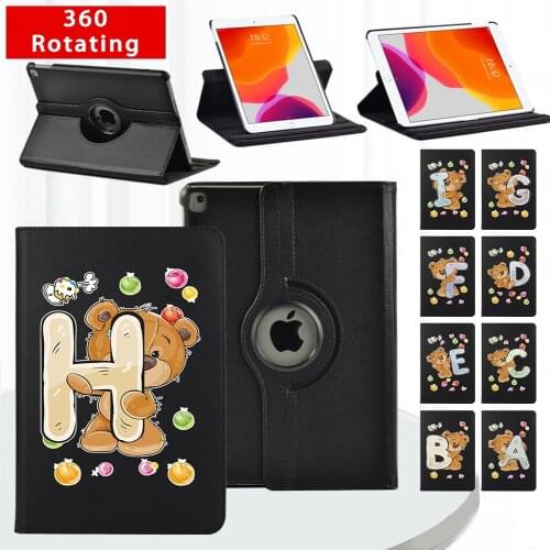 Bear Series 360 Degrees Rotating Tablet Case For IPad 7th 8th 10.2 Inch 5th 6th Gen Smart Wake Up Cover For IPad 2 3 4/Mini 4 5