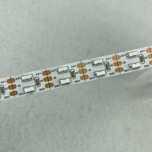 Double-side-emitting RGB addressable pixel strip;DC5V;120LEDs/m;SK6812-SIDE-4020;10mm wide;IP20;white PCB;3m a roll