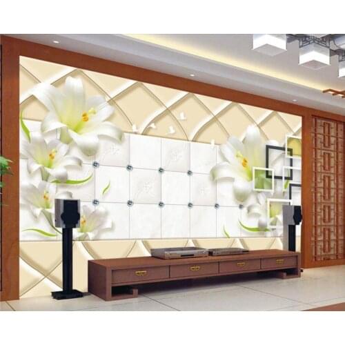 Custom photo wallpaper 3d Green Lily 3d stereoscopic wallpaper 3d wall murals wallpaper Home Decoration