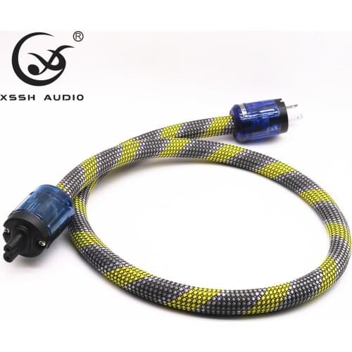 Hifi audio AC power cable with pure copper plating plug US version Connector hifi powe cord