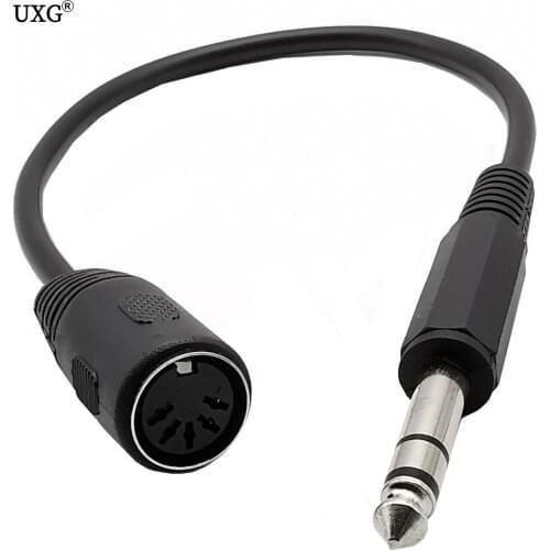 MIDI CABLE 5-Pin Din Female to Monoprice 6.35mm (1/4 Inch) Male TRS Stereo Audio Extension Cable 0.3M