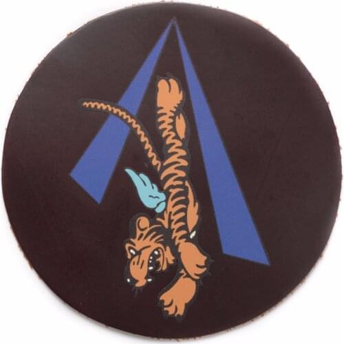 WWII WW2 US AIR FORCE THE FLYING TIGERS COWHIDE CHEST ROUND PATCH