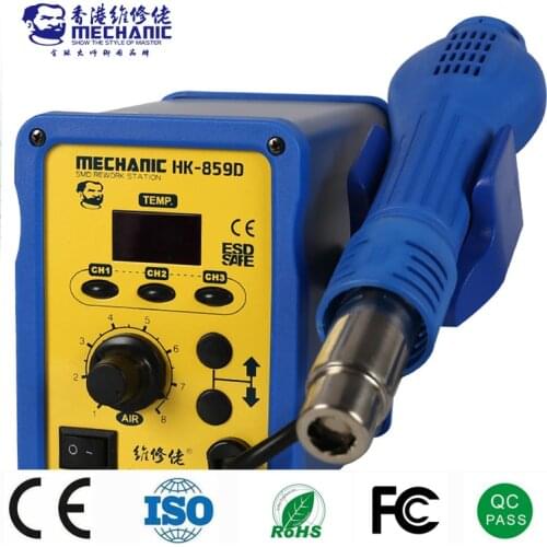 MECHANIC HK-859D Heat Gun Soldering Station Digital Display Hot Air Gun Desoldering Station With Data Memory Storage Function