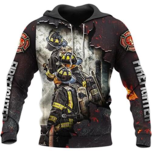Man Casual Hoodie Fireman 3D Firefighter Print Hoodies Women Zipper Jacket Autumn Spring Coat Long Sleeve Unisex Streetwear 05